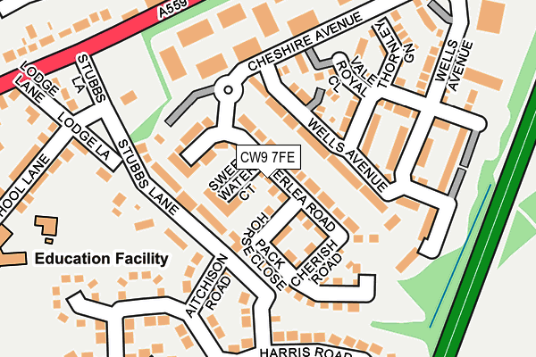 CW9 7FE map - OS OpenMap – Local (Ordnance Survey)