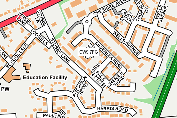 CW9 7FG map - OS OpenMap – Local (Ordnance Survey)