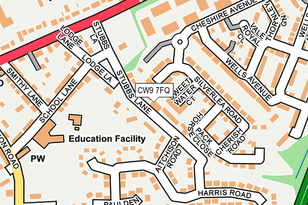 CW9 7FQ map - OS OpenMap – Local (Ordnance Survey)