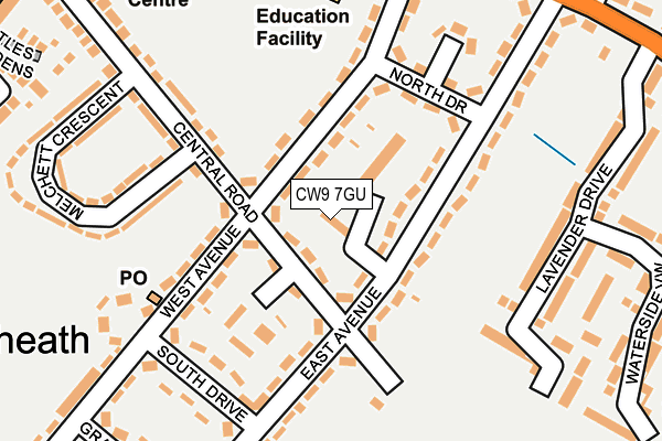 CW9 7GU map - OS OpenMap – Local (Ordnance Survey)