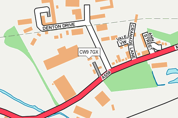 CW9 7GX map - OS OpenMap – Local (Ordnance Survey)