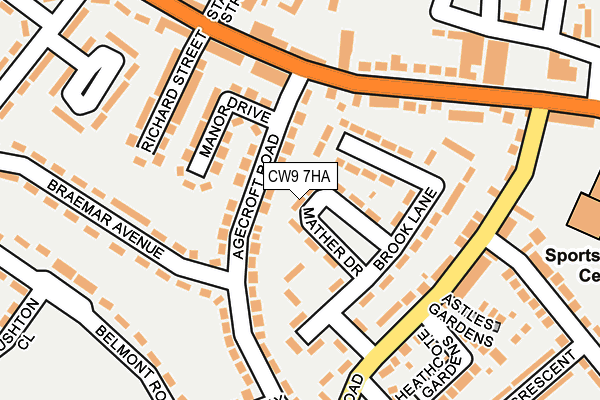 CW9 7HA map - OS OpenMap – Local (Ordnance Survey)