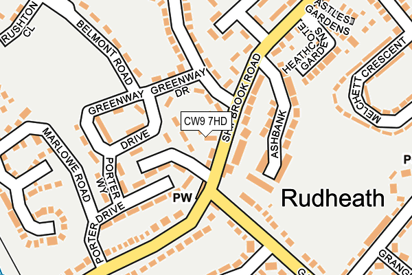 CW9 7HD map - OS OpenMap – Local (Ordnance Survey)