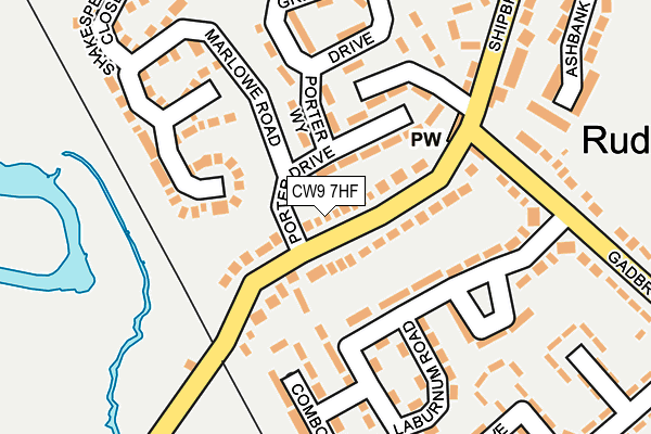 CW9 7HF map - OS OpenMap – Local (Ordnance Survey)