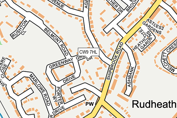 CW9 7HL map - OS OpenMap – Local (Ordnance Survey)