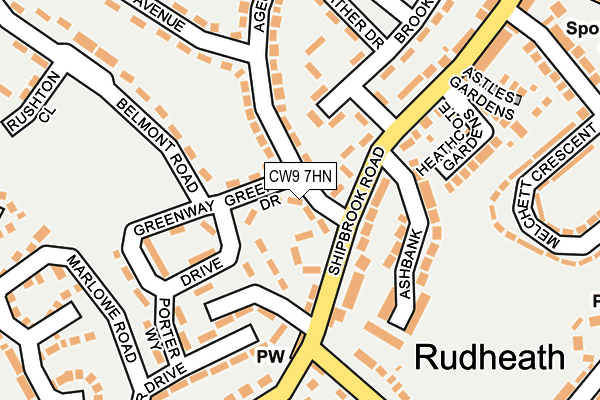 CW9 7HN map - OS OpenMap – Local (Ordnance Survey)