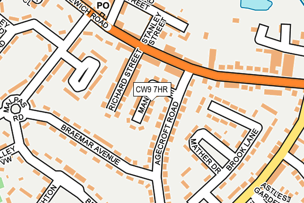 CW9 7HR map - OS OpenMap – Local (Ordnance Survey)