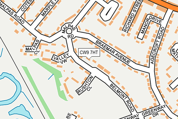 CW9 7HT map - OS OpenMap – Local (Ordnance Survey)
