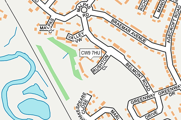 CW9 7HU map - OS OpenMap – Local (Ordnance Survey)