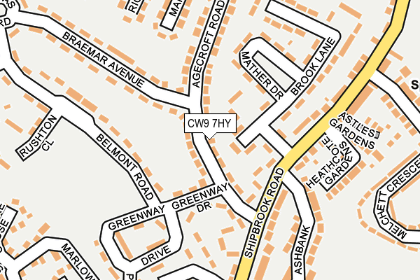 CW9 7HY map - OS OpenMap – Local (Ordnance Survey)