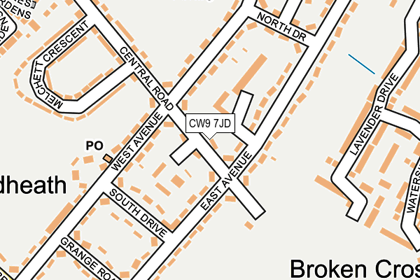 CW9 7JD map - OS OpenMap – Local (Ordnance Survey)