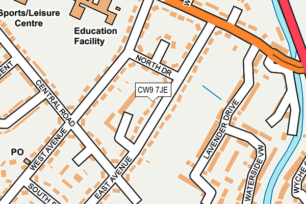 CW9 7JE map - OS OpenMap – Local (Ordnance Survey)