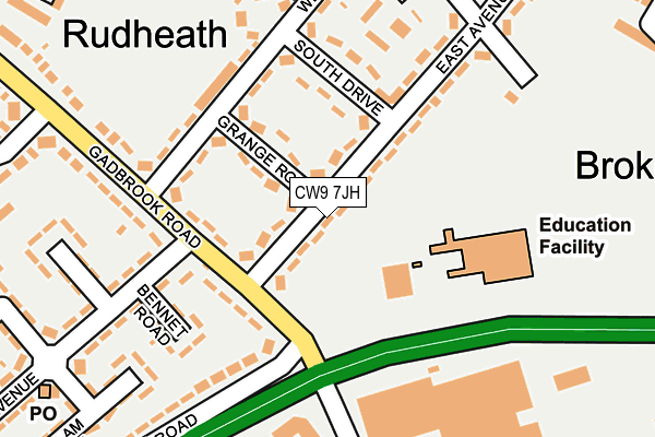 CW9 7JH map - OS OpenMap – Local (Ordnance Survey)