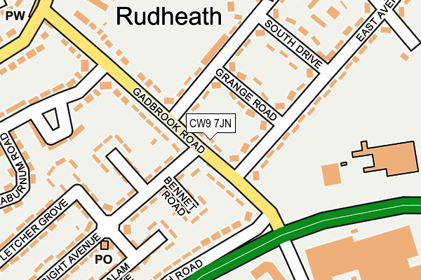 CW9 7JN map - OS OpenMap – Local (Ordnance Survey)