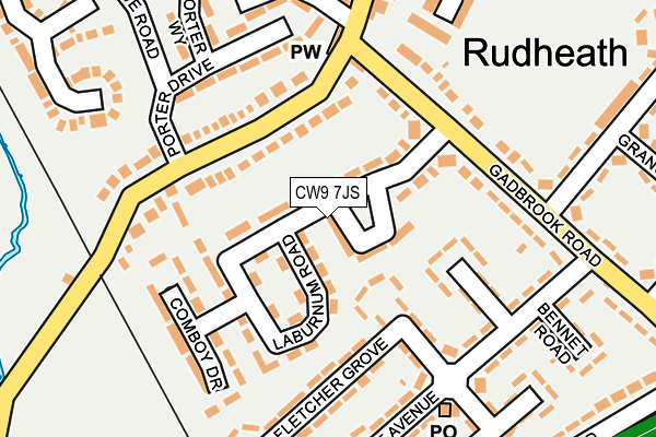 CW9 7JS map - OS OpenMap – Local (Ordnance Survey)