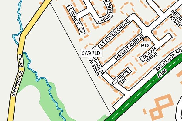 CW9 7LD map - OS OpenMap – Local (Ordnance Survey)