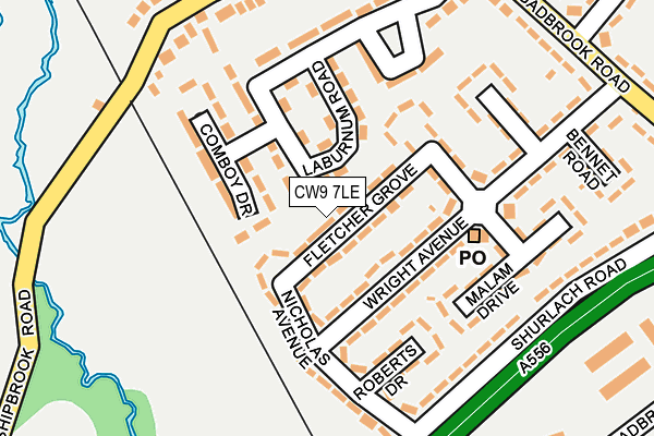 CW9 7LE map - OS OpenMap – Local (Ordnance Survey)