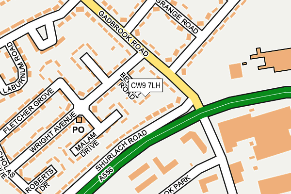 CW9 7LH map - OS OpenMap – Local (Ordnance Survey)