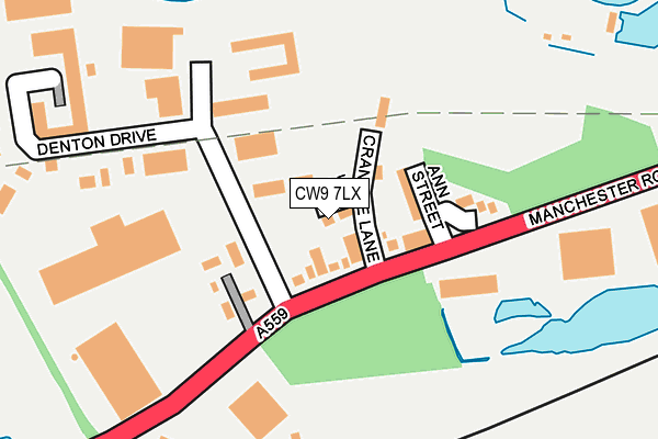 CW9 7LX map - OS OpenMap – Local (Ordnance Survey)