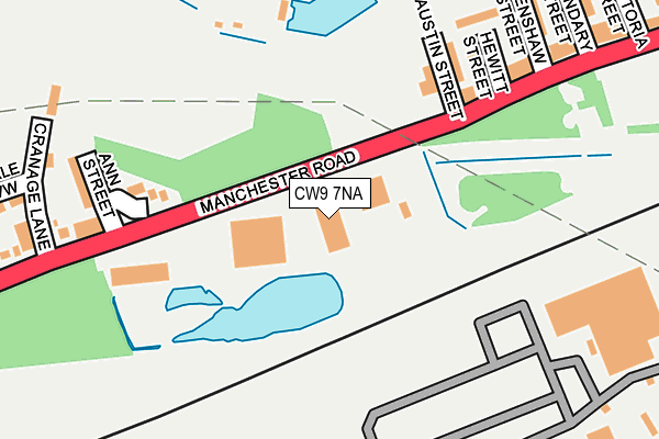 CW9 7NA map - OS OpenMap – Local (Ordnance Survey)