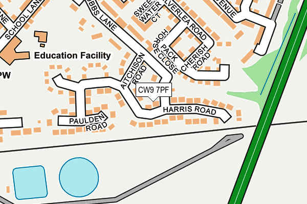CW9 7PF map - OS OpenMap – Local (Ordnance Survey)