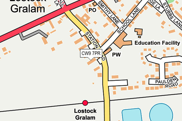 CW9 7PR map - OS OpenMap – Local (Ordnance Survey)