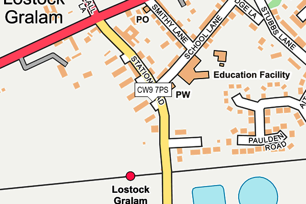 CW9 7PS map - OS OpenMap – Local (Ordnance Survey)