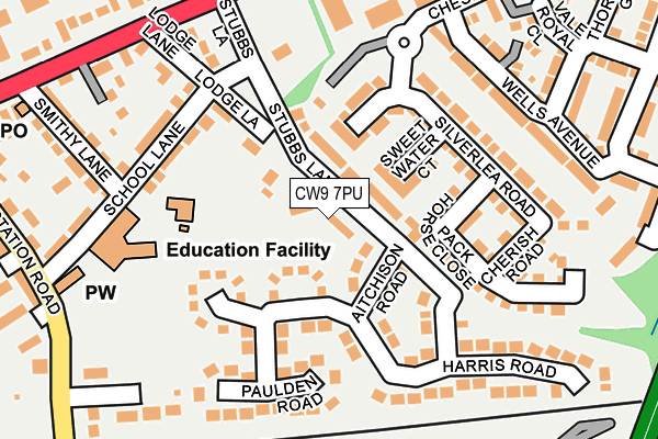 CW9 7PU map - OS OpenMap – Local (Ordnance Survey)