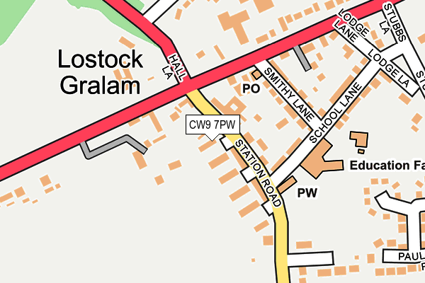 CW9 7PW map - OS OpenMap – Local (Ordnance Survey)