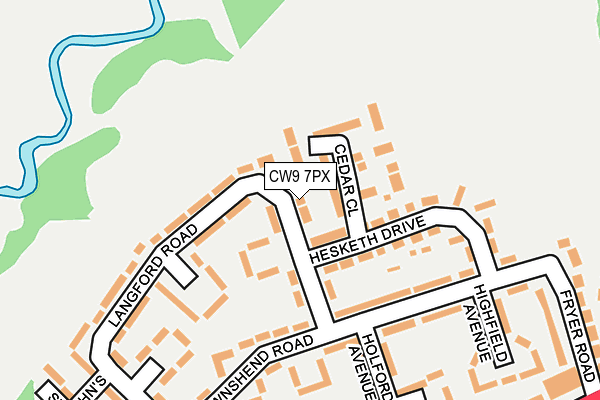 CW9 7PX map - OS OpenMap – Local (Ordnance Survey)