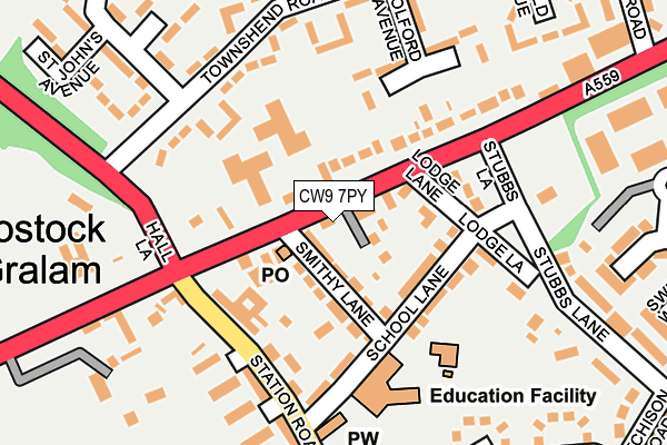 CW9 7PY map - OS OpenMap – Local (Ordnance Survey)