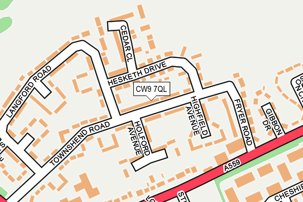 CW9 7QL map - OS OpenMap – Local (Ordnance Survey)