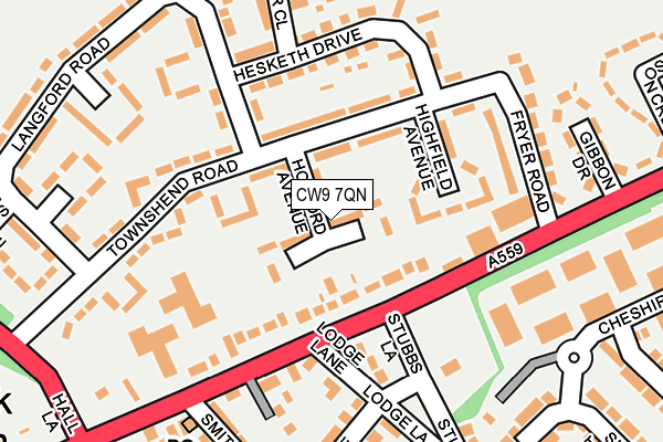 CW9 7QN map - OS OpenMap – Local (Ordnance Survey)