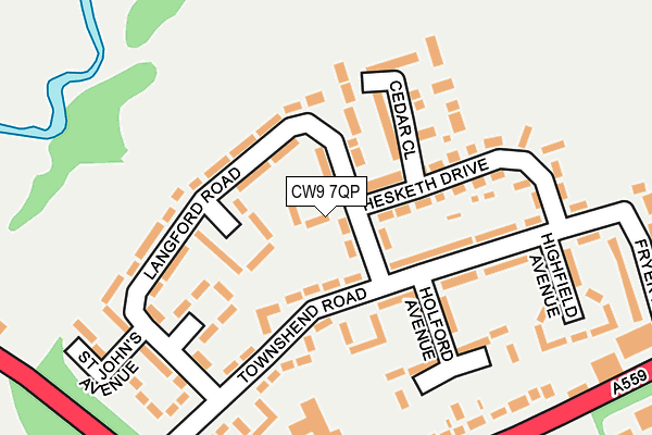 CW9 7QP map - OS OpenMap – Local (Ordnance Survey)