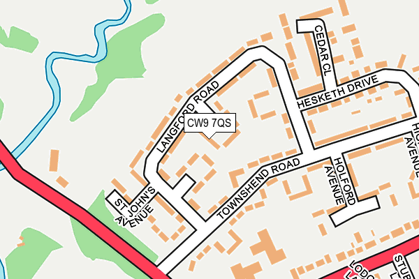 CW9 7QS map - OS OpenMap – Local (Ordnance Survey)