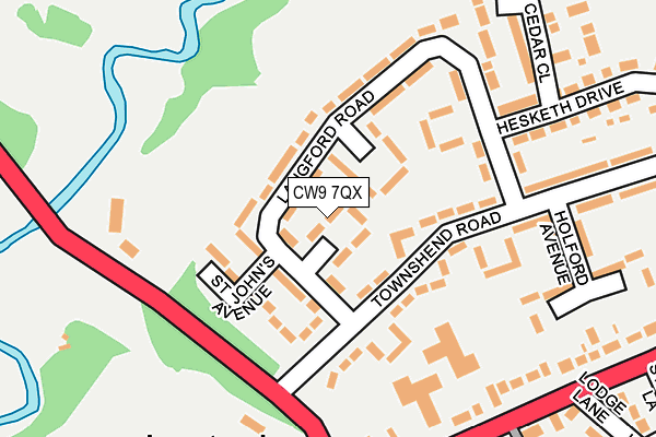 CW9 7QX map - OS OpenMap – Local (Ordnance Survey)