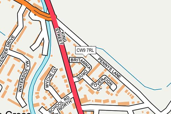 CW9 7RL map - OS OpenMap – Local (Ordnance Survey)