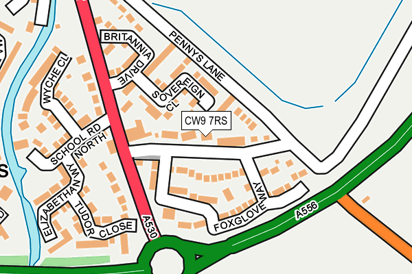 CW9 7RS map - OS OpenMap – Local (Ordnance Survey)