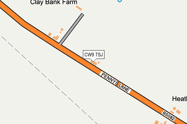 CW9 7SJ map - OS OpenMap – Local (Ordnance Survey)