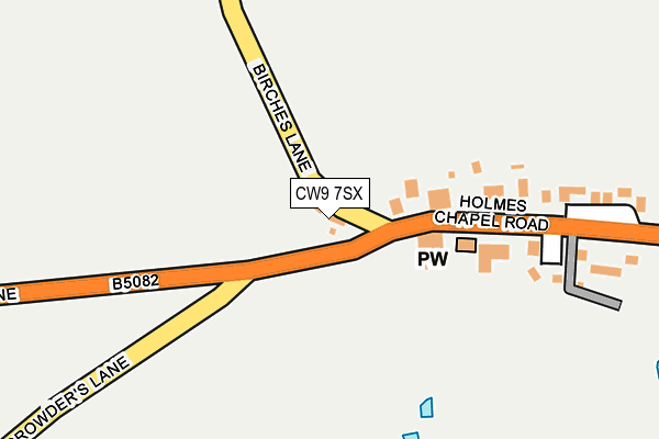 CW9 7SX map - OS OpenMap – Local (Ordnance Survey)