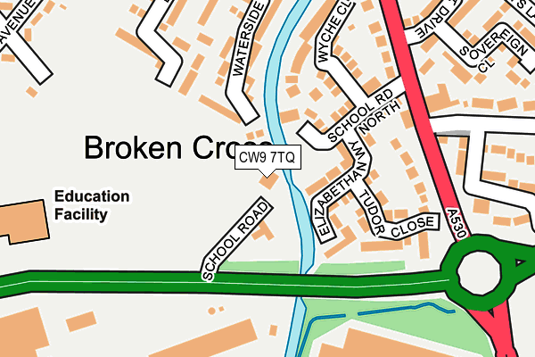 CW9 7TQ map - OS OpenMap – Local (Ordnance Survey)