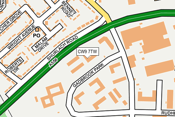 CW9 7TW map - OS OpenMap – Local (Ordnance Survey)