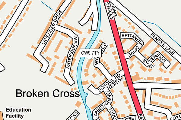 CW9 7TY map - OS OpenMap – Local (Ordnance Survey)