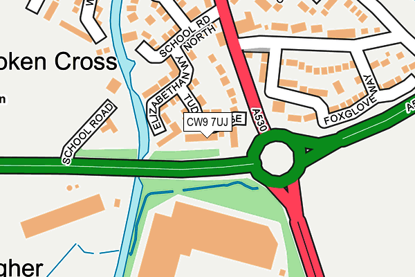 CW9 7UJ map - OS OpenMap – Local (Ordnance Survey)