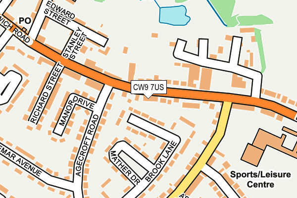 CW9 7US map - OS OpenMap – Local (Ordnance Survey)