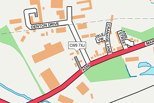 CW9 7XJ map - OS OpenMap – Local (Ordnance Survey)