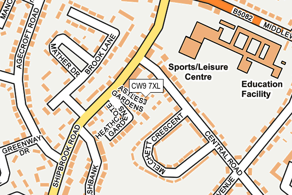 CW9 7XL map - OS OpenMap – Local (Ordnance Survey)