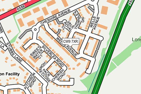 CW9 7XR map - OS OpenMap – Local (Ordnance Survey)