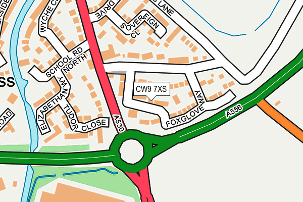 CW9 7XS map - OS OpenMap – Local (Ordnance Survey)