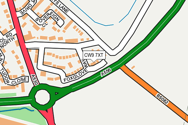 CW9 7XT map - OS OpenMap – Local (Ordnance Survey)